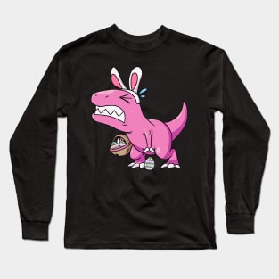 Easter Dinosaur Shirt T-Rex Egg Hunt is On Funny Tee Basket Long Sleeve T-Shirt